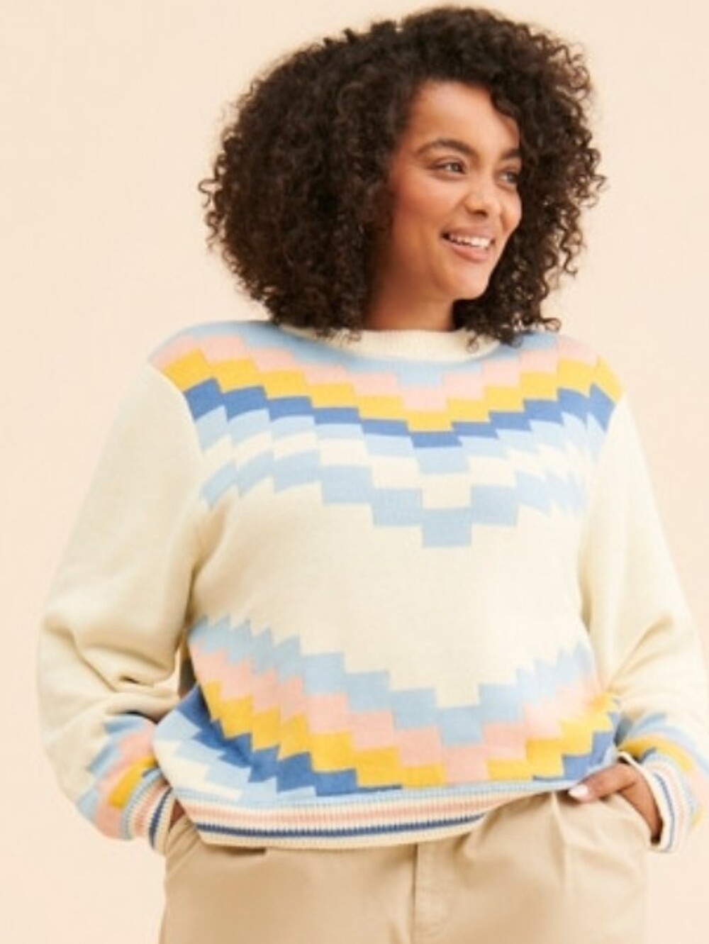 Anthropologie Della Patterned Sweater 3x
